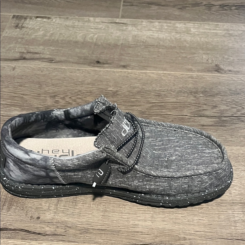 Hey Dude Charcoal and Black Canvas Slip-On Shoes - Picture 2 of 7